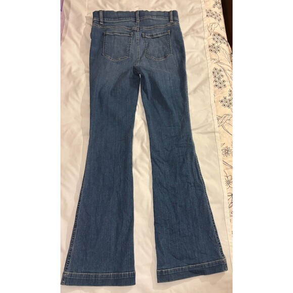 SPANX FLARE Pull On Denim Jeans VINTAGE INDIGO Medium Blue Sz Medium - Picture 4 of 8